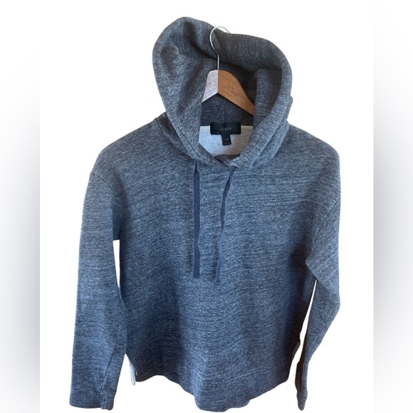 J Crew Oversized Boyfriend Pullover Hoodie Gray XXS Fleece Lined B1477 - Picture 1 of 4